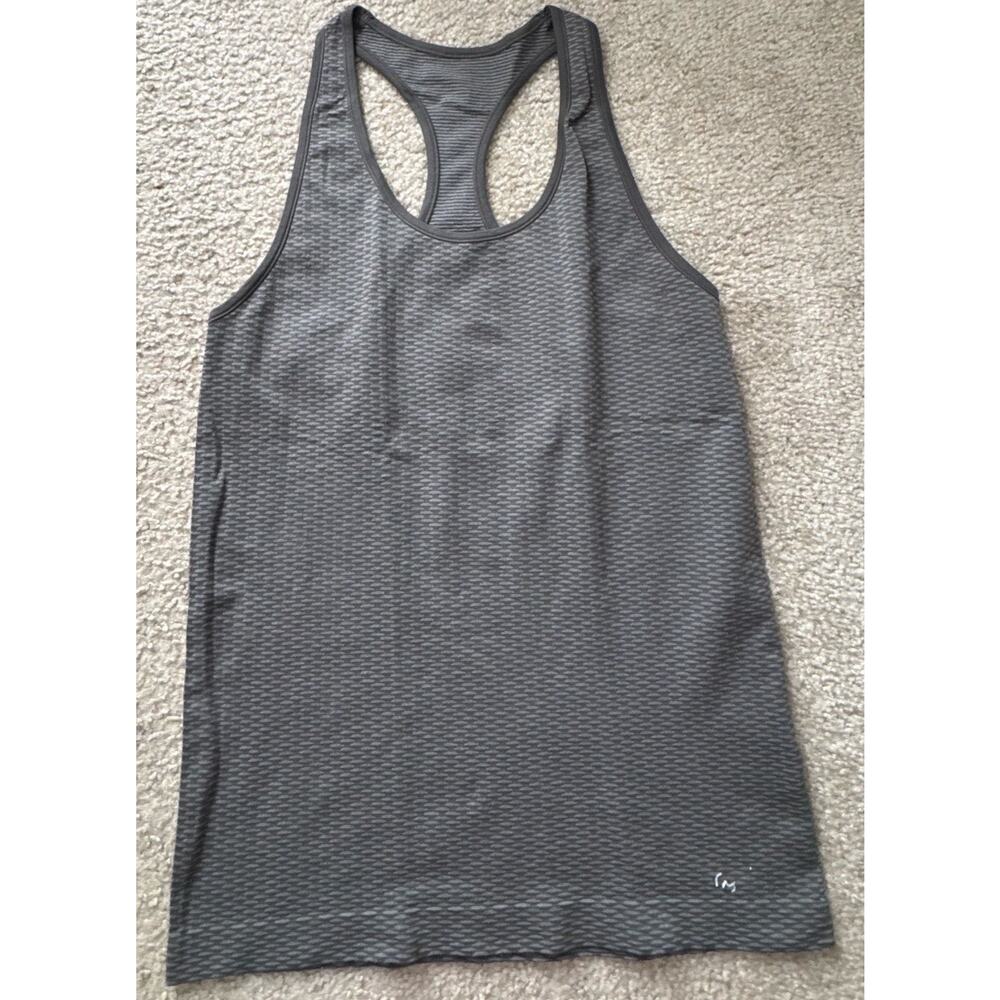 Women’s Gray Racerback Athletic Tank Top Sleeveless Workout Yoga Stretch Medium